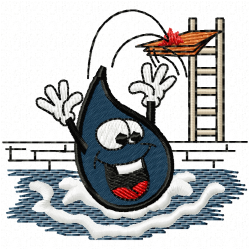 Swimming Embroidery Design 9